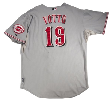 2009 Joey Votto Game Worn and Signed Cincinnati Reds Home Jersey 